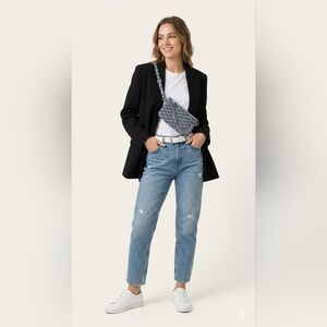 Michael Kors Mott Medium Chain Belt Bag - Denim Signature Logo